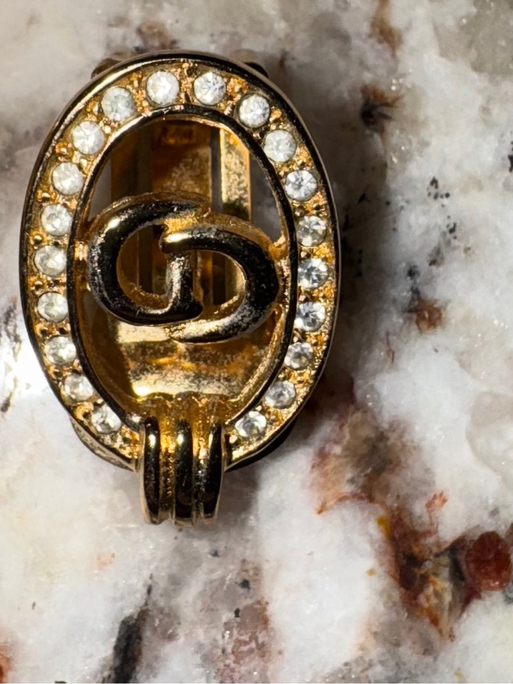 Authentic Vintage Christian Dior CD Monogram Earrings